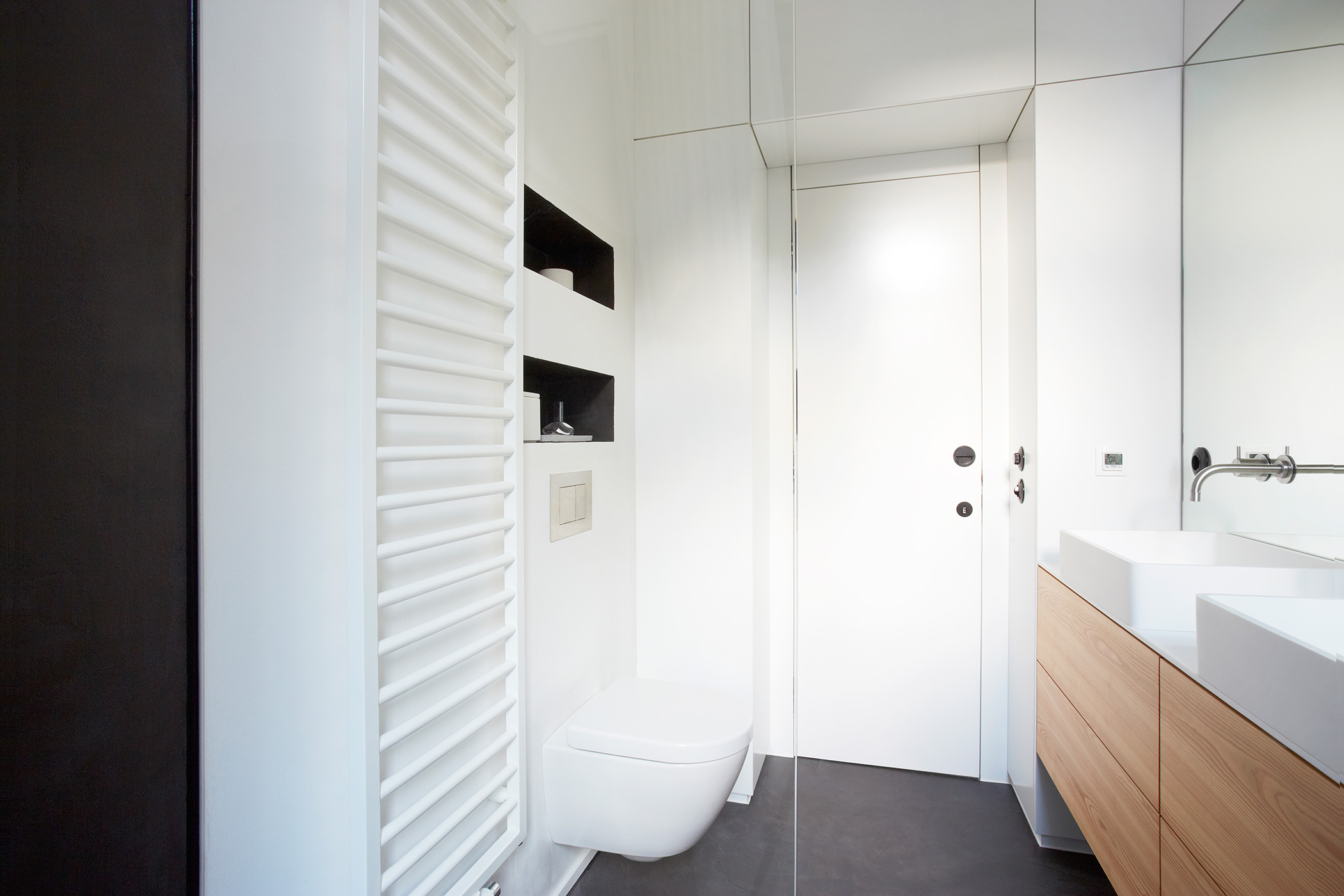 Waschtischunterschrank, Schubladenschrank, Corian, Spiegel