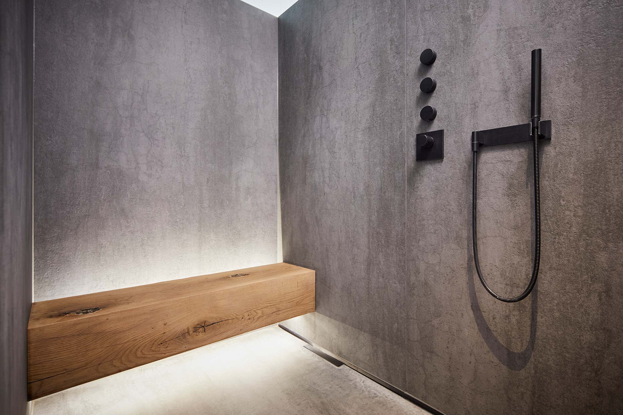 Waschtischunterschrank, Badezimmerschrank, Räuchereiche, Badezimmerspiegel